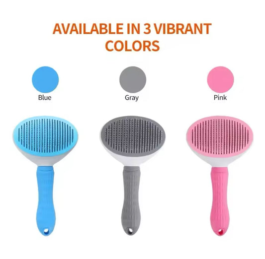 Brosse pour animaux de compagnie en acier inoxydable.