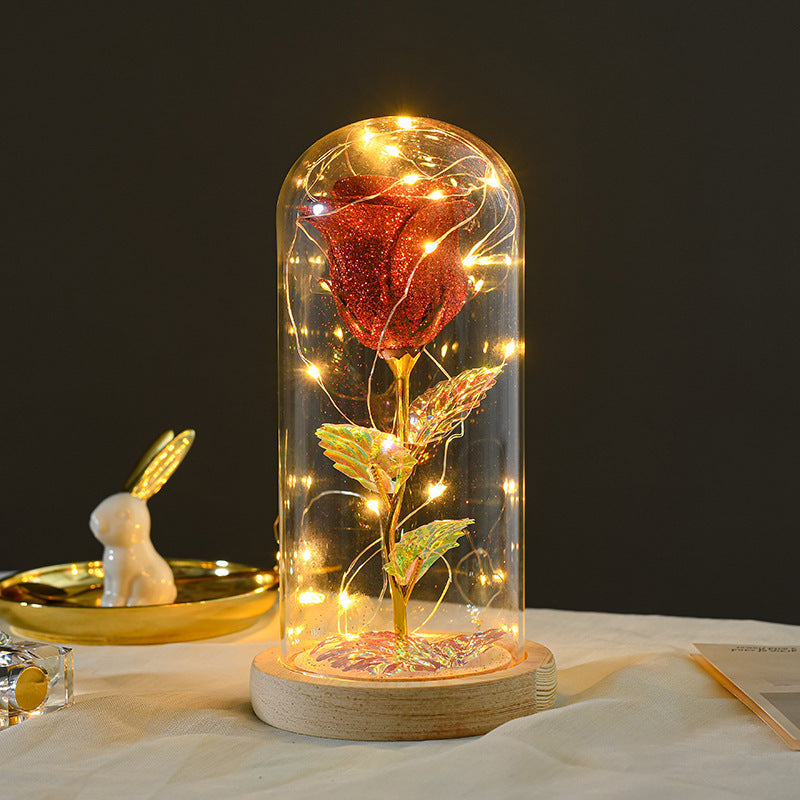 Valentines Day Gift  For Girlfriend Eternal Rose Flowers LED Light