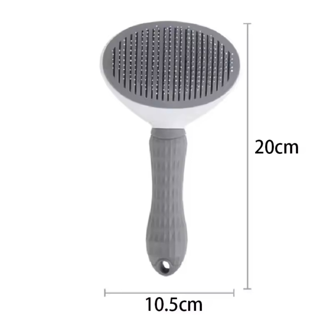 Brosse pour animaux de compagnie en acier inoxydable.