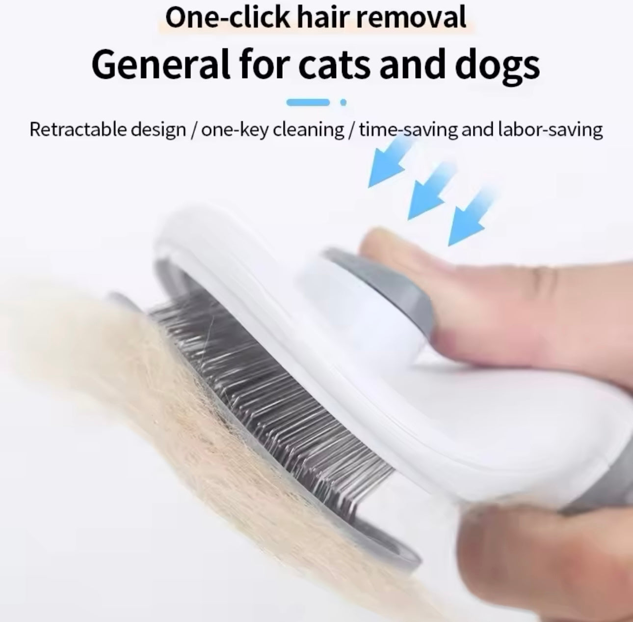 Brosse pour animaux de compagnie en acier inoxydable.